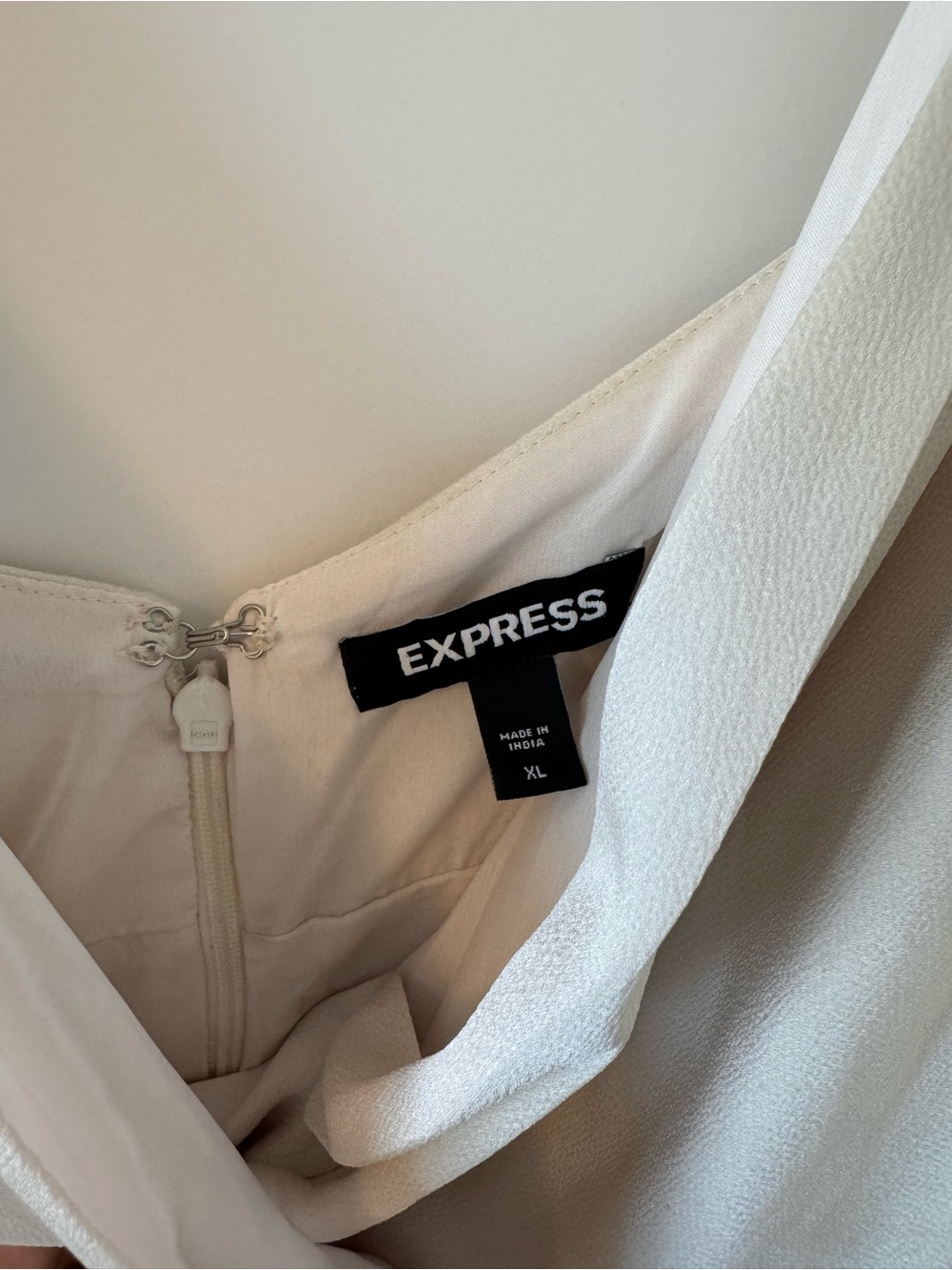 Express Cream Wrap Midi Dress with Side Knot Detail, Size XL - Picture 5 of 5
